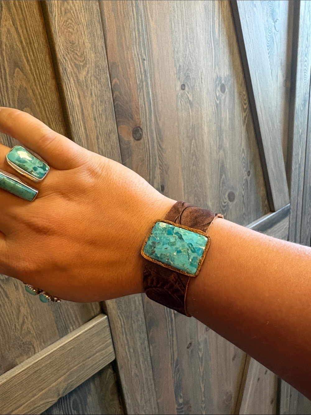 Leather Turquoise Bracelet